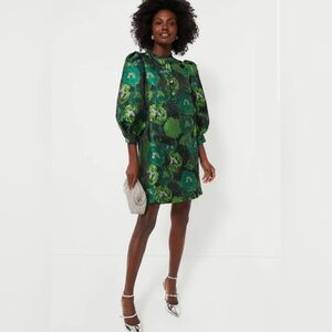 Pomander Place Green Jacquard Samantha Dress sz L